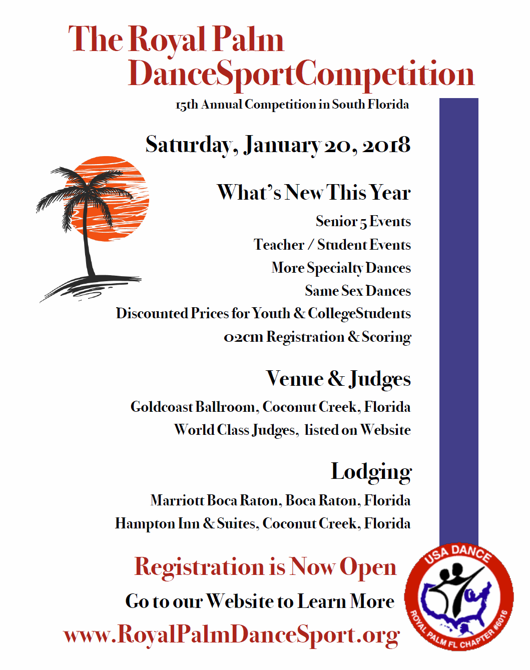 New at the 2018 Royal Palm Dancesport Competition