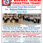 Join the Fun!! – Join our Royal Palm Chapter 2019 Flash Mob Formation Team!! – Classes in the Fun Cha & Salsa Routines Continue in August & September, until we Perform in 3 Malls on Saturday, September 21! – Come Dance with Us or Watch!!