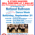 Join the Fun!! – Join our Royal Palm Chapter 2019 Flash Mob Formation Team!! – Classes in the Fun Cha & Salsa Routines Continue in August & September, until we Perform in 3 Malls on Saturday, September 21! – Come Dance with Us or Watch!!