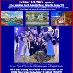 Save the Dates for the Exciting 2022 American DanceSport Festival (ADSF) – October 7-9, 2022 – again at the Westin Fort Lauderdale Beach Resort! – The 2nd Annual Merged Competition with the Royal Palm DanceSport Championships!