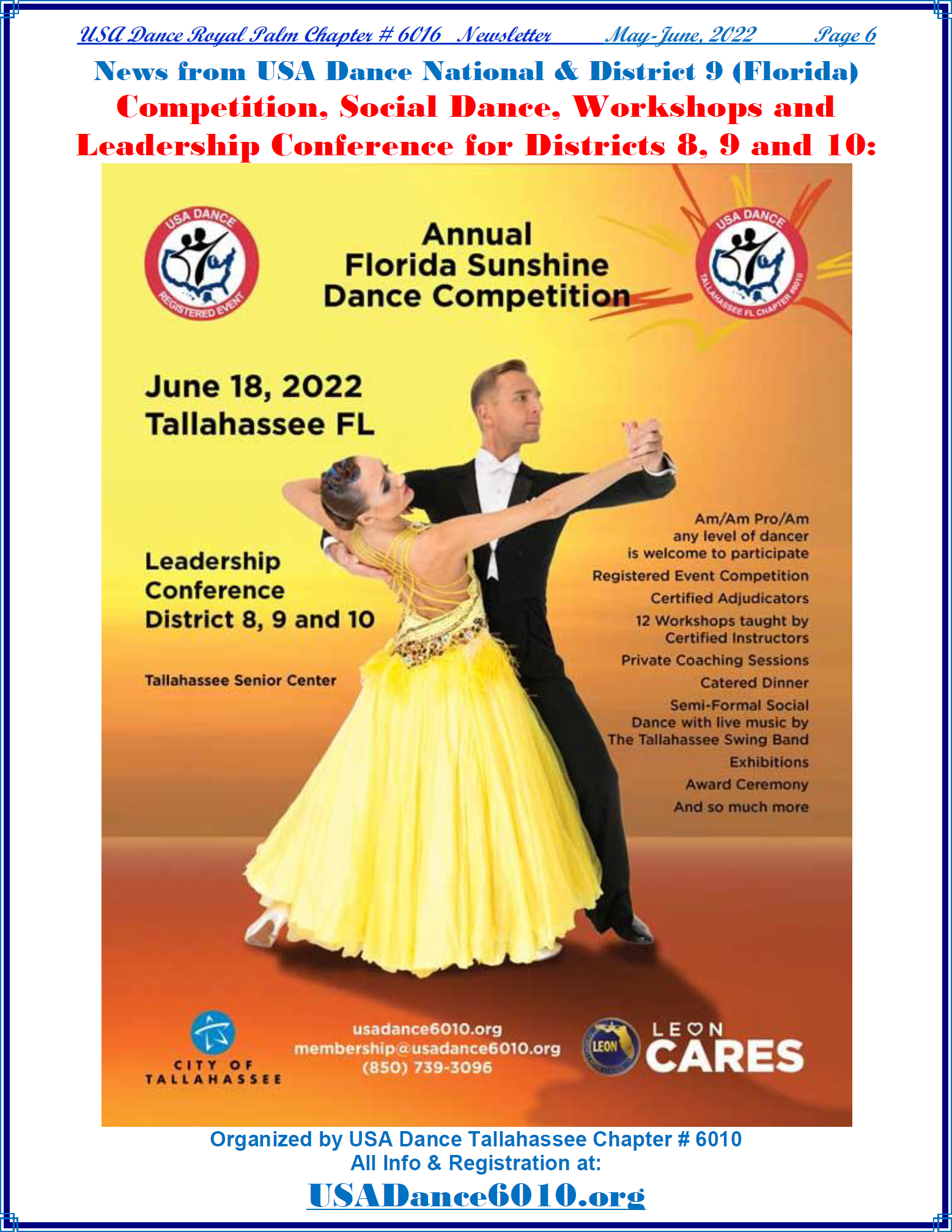 5 - Sunshine Dance Competition, Social Dance & Workshops - June 18, 2022
