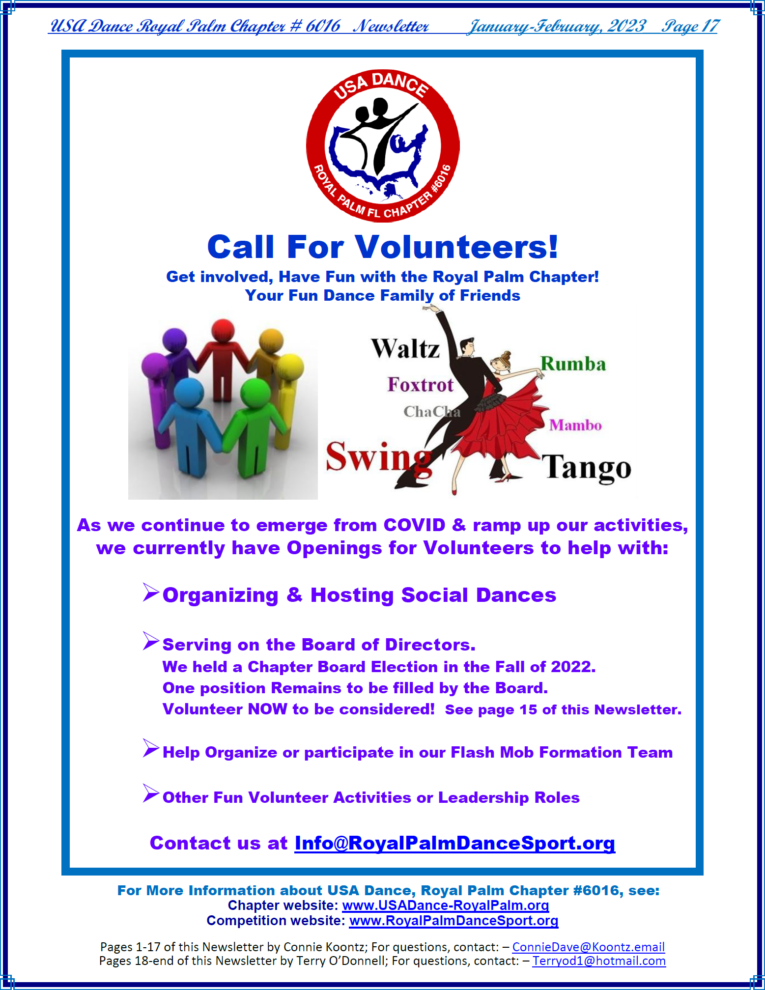 Volunteer - Have Fun with the Royal Palm Chapter!